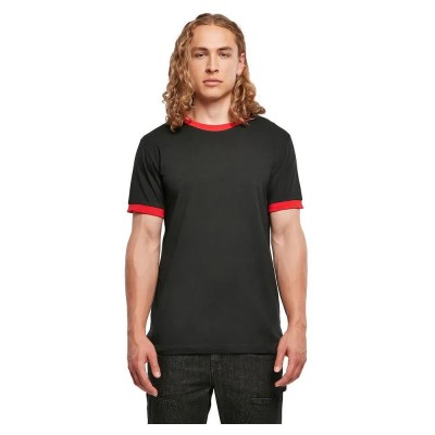 тениска,мъжки,тениски,build,your,brand,ringer,short,sleeve,t,shirt,black,city,red,(black)