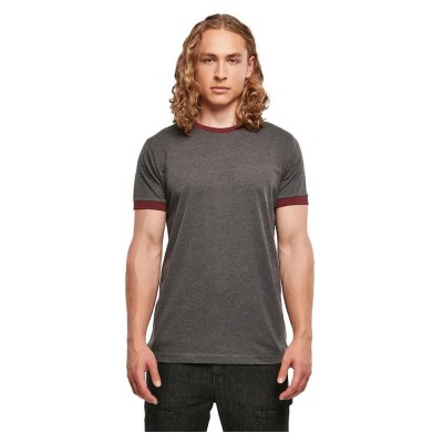 тениска,мъжки,тениски,build,your,brand,ringer,short,sleeve,t,shirt,charcoal,cherry,(grey)