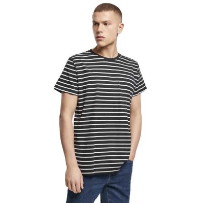тениска,мъжки,тениски,build,your,brand,stripe,short,sleeve,t,shirt,black,white,(blue)
