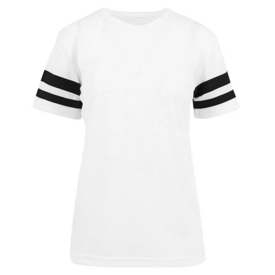 тениска,дамски,тениски,build,your,brand,stripe,short,sleeve,t,shirt,white,black,(white)