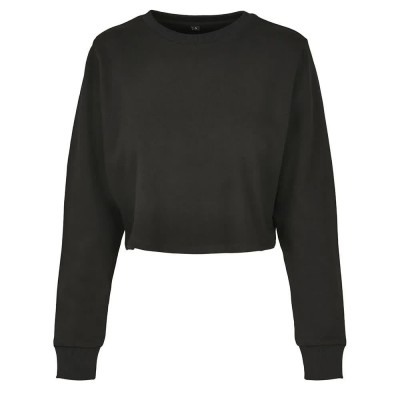 блуза,дамски,блузи,build,your,brand,terry,crew,sweatshirt,black,(black)
