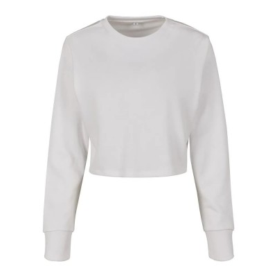 блуза,дамски,блузи,build,your,brand,terry,crew,sweatshirt,white