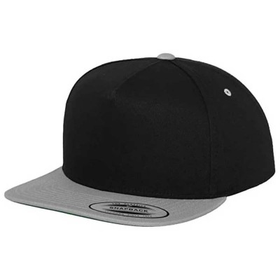 шапка,с,козирка,всички,шапки,flexfit,classic,5,panel,snapback,cap,black,(black,silver)