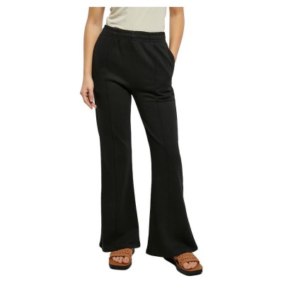 панталони,дамски,панталони,urban,classics,flared,pin,tuck,terry,pants,black,(black)