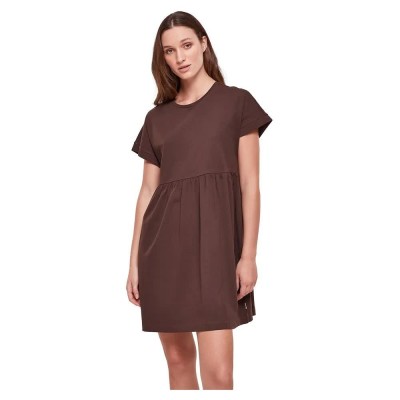 рокля,дамски,поли,и,рокли,urban,classics,organic,empire,valance,short,sleeve,short,dress,brown,(brown)