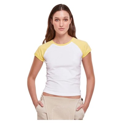 тениска,дамски,тениски,urban,classics,organic,stretchretro,baseball,short,sleeve,t,shirt,white,vintage,sun,(yellow)