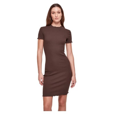 рокля,дамски,поли,и,рокли,urban,classics,short,sleeve,short,dress,brown