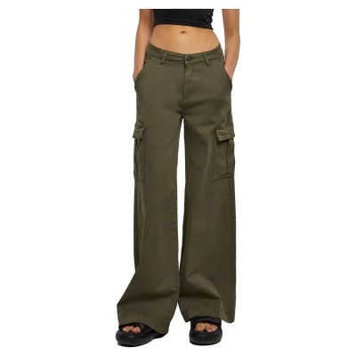 панталони,дамски,панталони,urban,classics,twill,high,waist,cargo,pants,olive,(green)