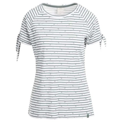 тениска,дамски,тениски,trespass,penelope,short,sleeve,t,shirt,teal,mist,stripe,bee,print,(grey)