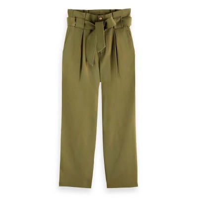 панталони,дамски,панталони,scotch,&,soda,daisy,straight,leg,paperbag,fit,high,waist,pants,green