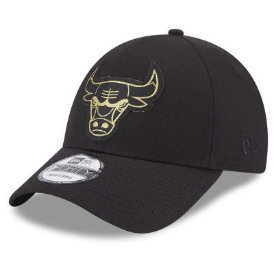 шапка,всички,шапки,new,era,metallic,badge,9forty,chicago,bulls,cap,black,(black)