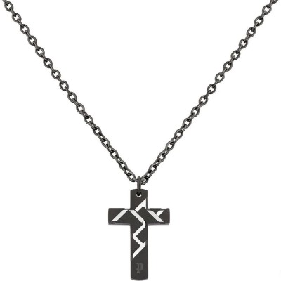бижутерия,police,pj26478psu02,necklace,silver,(black,silver)