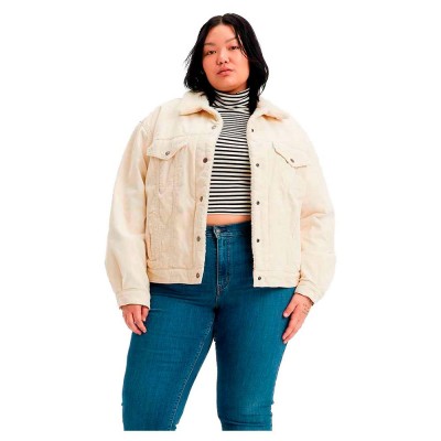 яке,дамски,якета,и,палта,levi´s,plus,90s,sherpa,trucker,denim,jacket,beige