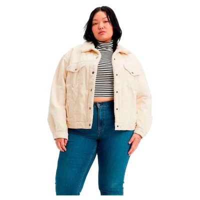 яке,дамски,якета,и,палта,levi´s,®,plus,90s,sherpa,trucker,denim,jacket,beige,(almond,milk)