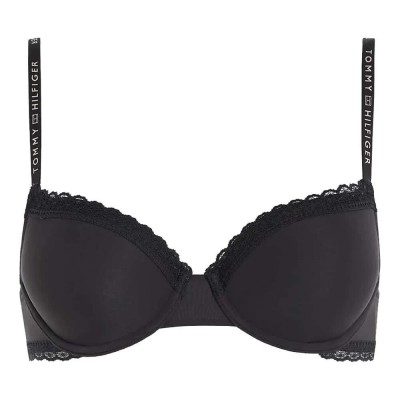 дамско,бельо,дамски,бикини,и,танкини,tommy,hilfiger,tonal,logo,lace,demi,bra,black