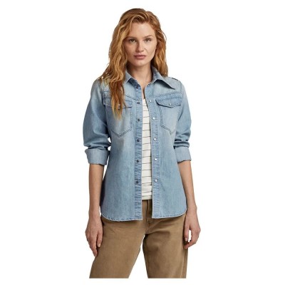 риза,с,дълъг,ръкав,дамски,блузи,дамски,ризи,g,star,70´s,slim,denim,long,sleeve,shirt,blue