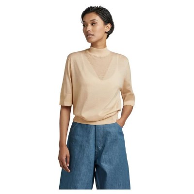 тениска,дамски,тениски,g,star,core,mock,3,4,sleeve,t,shirt,beige,(ivory,cream)