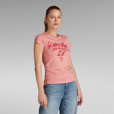 тениска,дамски,тениски,g,star,graphic,stm,3,slim,fit,short,sleeve,t,shirt
