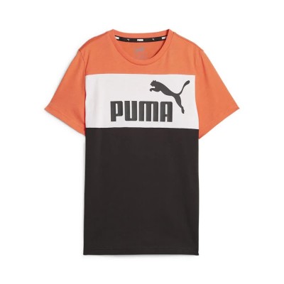 тениска,детски,тениски,puma,ess,block,b,short,sleeve,t,shirt,orange,black,(hot,heat)