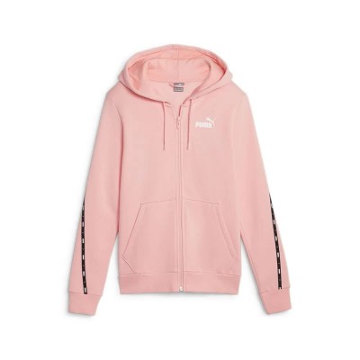 блуза,дамски,блузи,puma,ess,tape,fl,full,zip,sweatshirt,peach,smoothies,(pink)