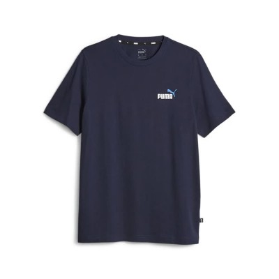 тениска,мъжки,тениски,puma,ess+,2,col,small,log,short,sleeve,t,shirt,blue,(navy)