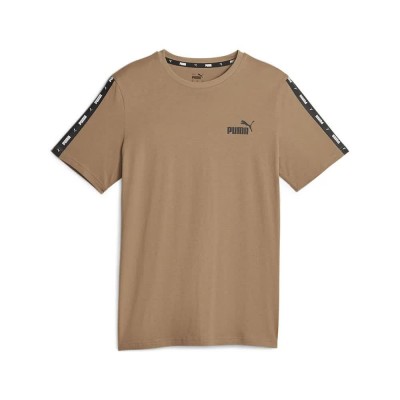 тениска,мъжки,тениски,puma,ess+,tape,short,sleeve,t,shirt,brown,(toasted)