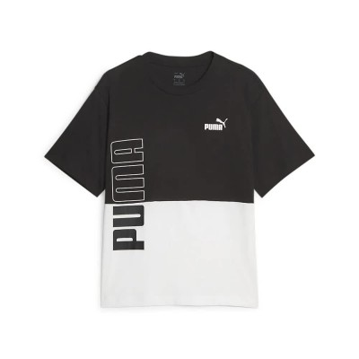 тениска,дамски,тениски,puma,power,colorblock,short,sleeve,t,shirt,black,(black)