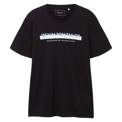 тениска,мъжки,тениски,tom,tailor,1037653,printed,short,sleeve,t,shirt,black
