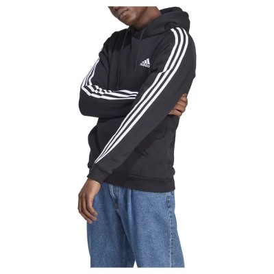 суичър,мъжки,пуловери,adidas,essentials,fleece,3,stripes,hoodie,black,(black)