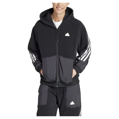 блуза,мъжки,пуловери,дамски,пуловери,adidas,fi,3,stripes,q4,full,zip,sweatshirt,black,(black)