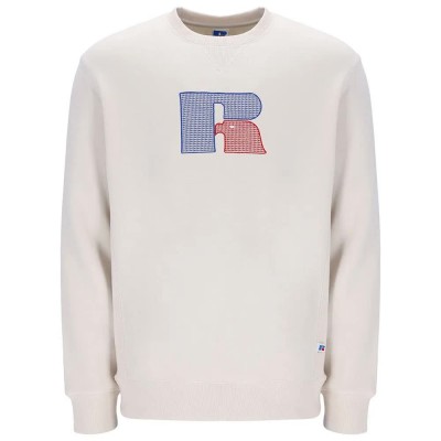 блуза,мъжки,пуловери,russell,athletic,e36112,center,sweatshirt,white,(white,sand)
