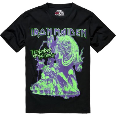 тениска,мъжки,тениски,brandit,iron,maiden,number,of,the,beast,i,short,sleeve,t,shirt,purple,(black)