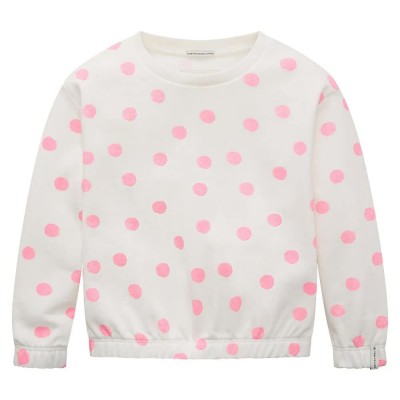 блуза,детски,блузи,tom,tailor,1031774,elastic,waist,sweatshirt,pink,(pink,dot,design)