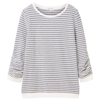 блуза,дамски,блузи,tom,tailor,1039980,striped,jacquard,sweatshirt,grey