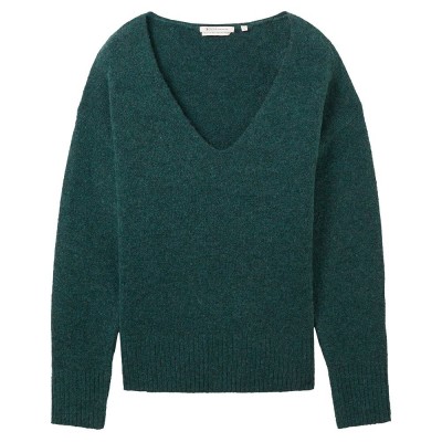 блуза,дамски,пуловери,дамски,плетени,дрехи,tom,tailor,1038392,cozy,v,neck,sweater,green