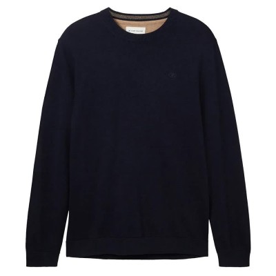 блуза,мъжки,пуловери,tom,tailor,1038426,basic,knit,sweater,blue