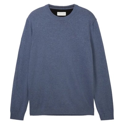 блуза,мъжки,пуловери,tom,tailor,1038426,basic,knit,sweater,vintage,indigo,blue,melange,(blue)