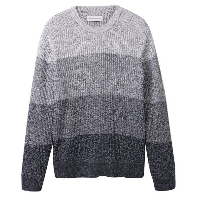 блуза,мъжки,пуловери,tom,tailor,1040031,rib,structured,gradient,knit,sweater,grey