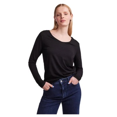 тениска,дамски,тениски,pieces,billo,long,sleeve,v,neck,t,shirt,black