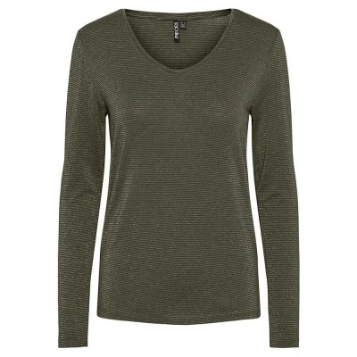 тениска,дамски,тениски,pieces,billo,long,sleeve,v,neck,t,shirt,grape,leaf,(green)