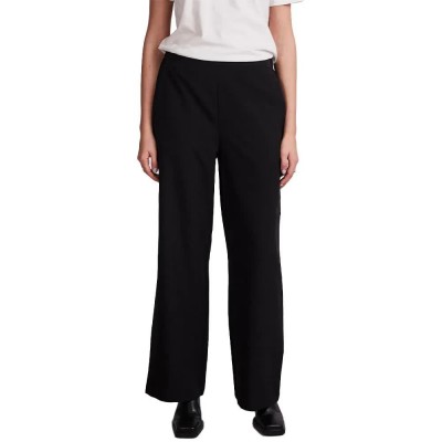 панталони,дамски,панталони,pieces,bossy,wide,leg,fit,high,waist,pants,black,(black)