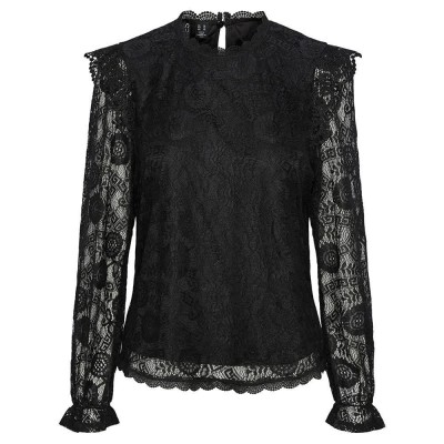 дамски,блузи,дамски,ризи,pieces,olline,long,sleeve,blouse,black,(black)