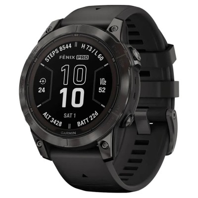 часовници,garmin,reloj,fenix,7,pro,sapphire,solar,carbon,grey,dlc,titanium,black,band,(silver)