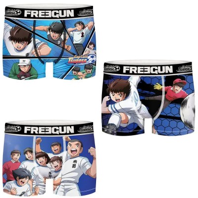 боксерки,мъжко,бельо,freegun,oliver,and,benji,rivals,and,team,boxers,3,units,blue,(multicolor)