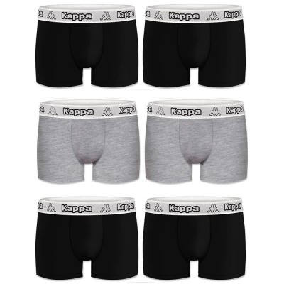 боксерки,мъжко,бельо,kappa,pk1486,boxers,6,units,black,grey,(multicolor)
