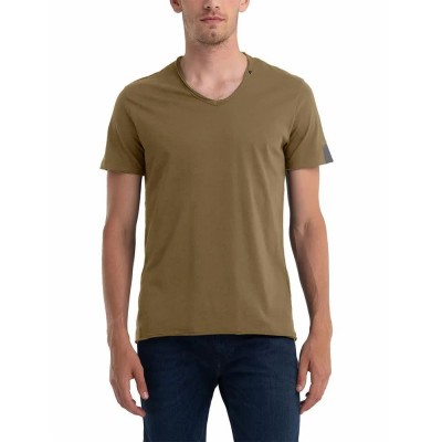 тениска,мъжки,тениски,replay,m3591,.000.2660,short,sleeve,v,neck,t,shirt,green