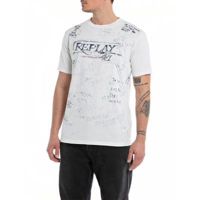 тениска,мъжки,тениски,replay,m6650,.000.23592g,short,sleeve,t,shirt,white