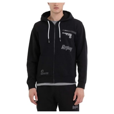 блуза,мъжки,пуловери,replay,m6706,.000.21842,full,zip,sweatshirt,black