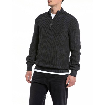 блуза,мъжки,пуловери,replay,uk2502.000.g22454d,half,zip,sweater,grey