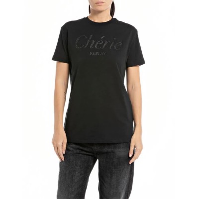 тениска,дамски,тениски,replay,w3566m.000.22536p,short,sleeve,t,shirt,black,(black)